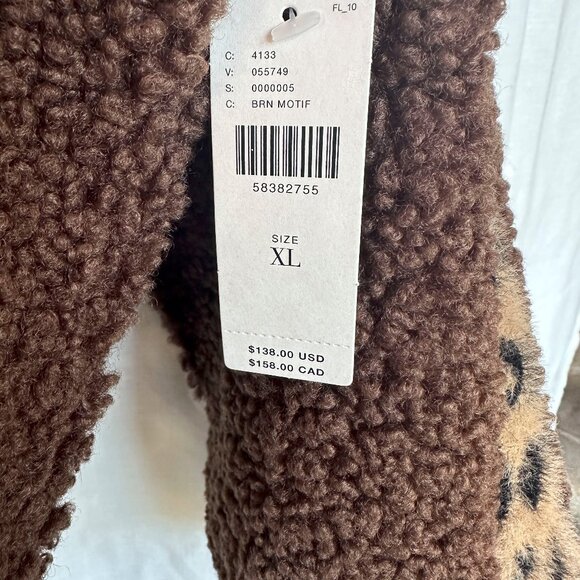 Anthropologie Vigoss Sherpa Leopard Jacket - Picture 5 of 7